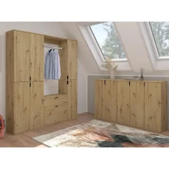 Hioshop ProjektX kommode 2+2 deuren 4 deuren eiken decor