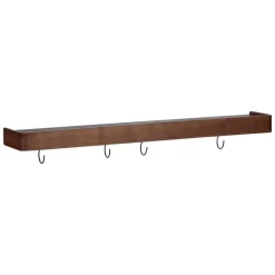 Hioshop Protopia Dan-Form wandplank met haken 9 haken fineer walnoot