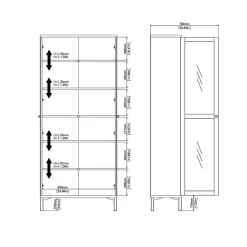 Hioshop Roma vitrinekast 2 deuren matzwart