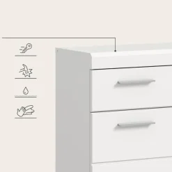 Hioshop Scout badkamerkast 2 deuren- 1 lade wit hoogglans- wit