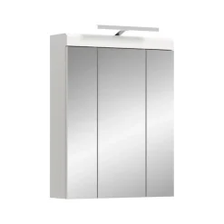 Hioshop Scout spiegelkast inclusief verlichting 2 deuren- 3 spiegeldeuren- 3