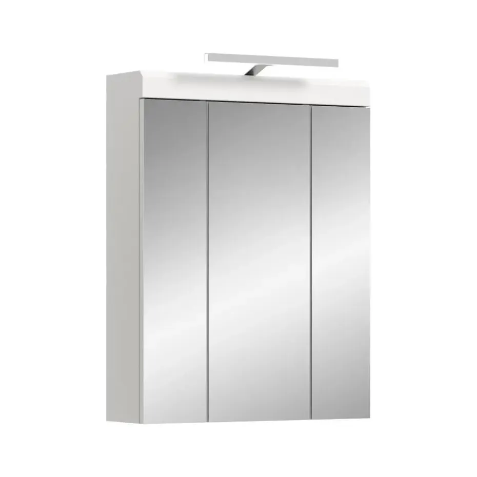 Hioshop Scout spiegelkast inclusief verlichting 2 deuren- 3 spiegeldeuren- 3