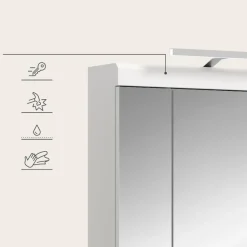 Hioshop Scout spiegelkast inclusief verlichting 2 deuren- 3 spiegeldeuren- 3