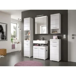 Hioshop Scout spiegelkast inclusief verlichting 2 deuren- 3 spiegeldeuren- 3