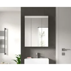 Hioshop Scout spiegelkast 3 spiegeldeuren wit hoogglans- wit