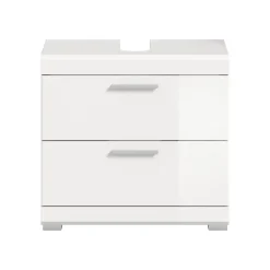 Hioshop Scout wastafel 2 deuren- 2 lades- 2 planken wit hoogglans- wit