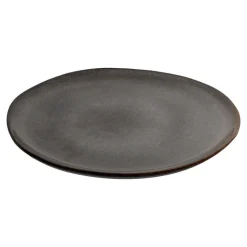 Hioshop Selma Dinerdbord keramiek set van 4 grijs- bruin