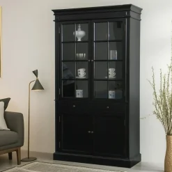 Hioshop Servieskast Mozart zwart dressoir met opzet