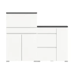 Hioshop Shoelove schoenenkast set met 2 3 deuren- 2 vouwdeuren- 1 lade wit