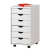 Hioshop Simra kommode kantoorarchief op wielen 6 lades wit