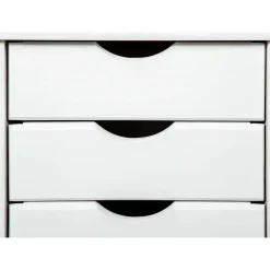 Hioshop Simra kommode kantoorarchief op wielen 6 lades wit