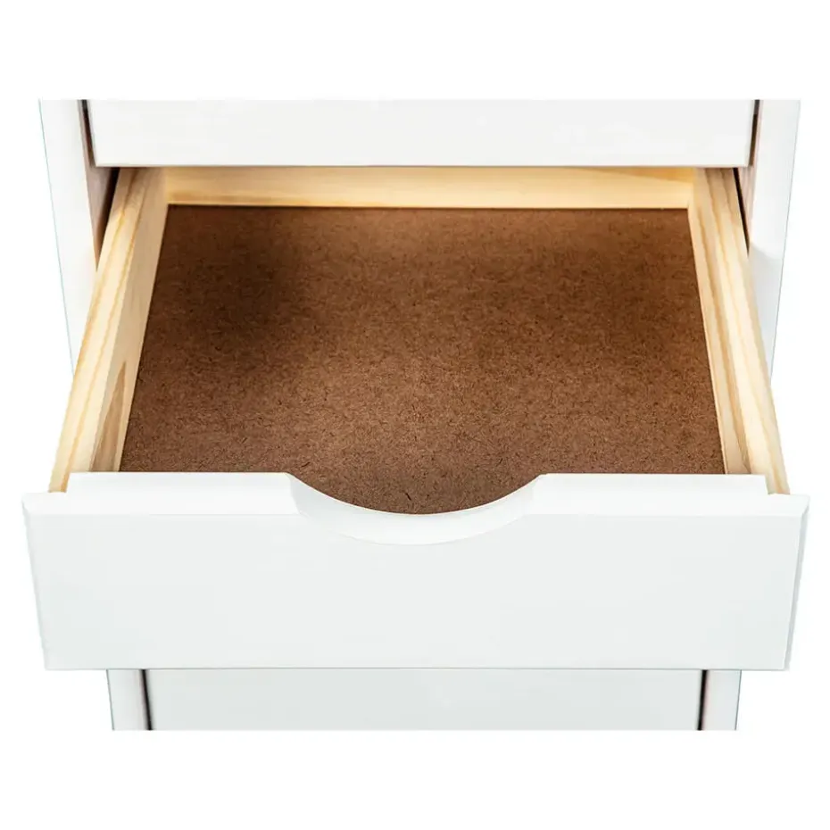 Hioshop Simra kommode kantoorarchief op wielen 6 lades wit