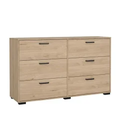 Hioshop Sofia ladekast 6 lades eikdecor