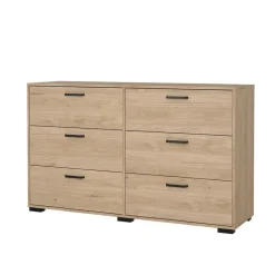 Hioshop Sofia ladekast 6 lades eikdecor