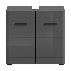 Hioshop Soft wastafel 2 deuren grijs hoogglans- grijs