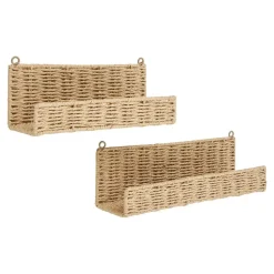 Hioshop Treviso Wandplank set van 2 natuur