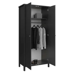 Hioshop Tromsø kledingkast 2 deuren koffiekleur