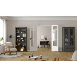 Hioshop Venedig wandkast 5 vakken mat grijs