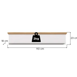 Hioshop Verona wandplank wit- eik decor