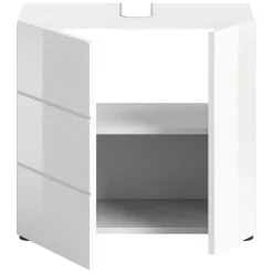 Hioshop Vira wastafel 2 deuren wit hoogglans- wit