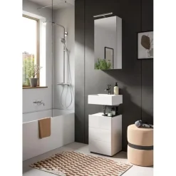 Hioshop Vira wastafel 1 deur wit hoogglans- wit