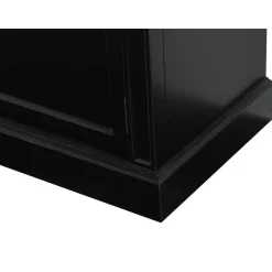 Hioshop Winkelkast buffetkast vitrine met opzet antiek zwart massief hout