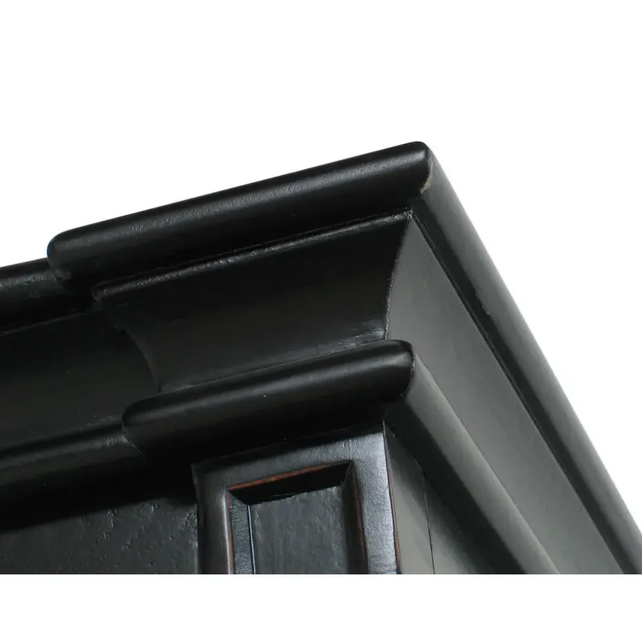 Hioshop Winkelkast buffetkast vitrine met opzet antiek zwart massief hout