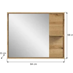 Hioshop Zeno spiegel bad 1 plank eiken decor