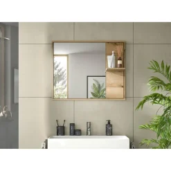 Hioshop Zeno spiegel bad 1 plank eiken decor