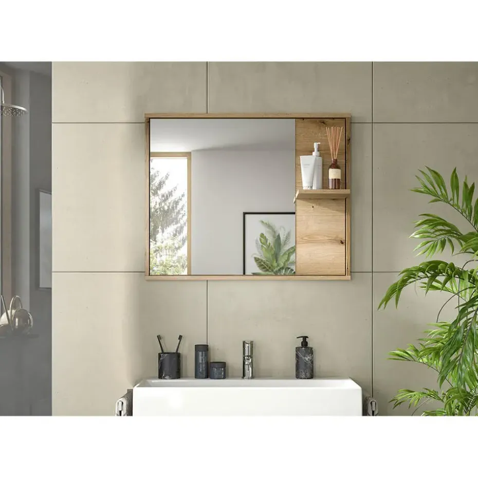 Hioshop Zeno spiegel bad 1 plank eiken decor