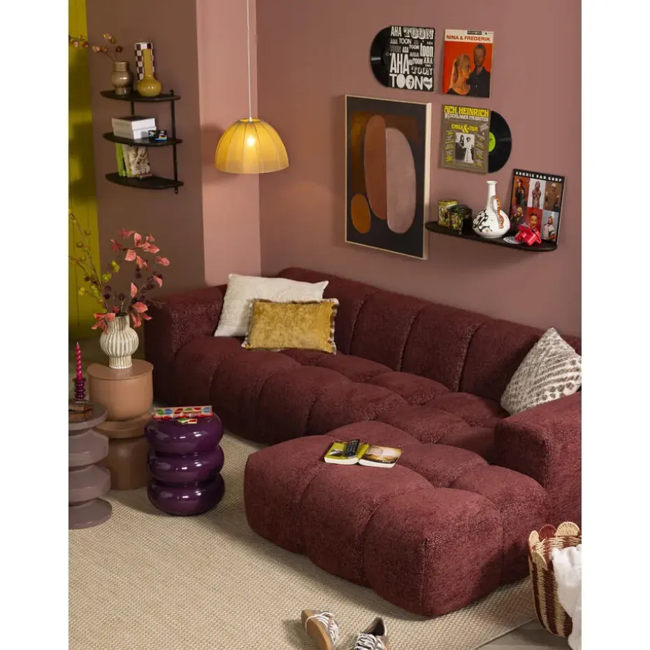 Hoekbank Beau rechts - Raven - wijnrood