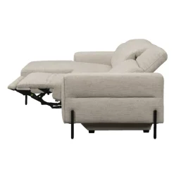 Hoekbank Dave links - elektrisch verstelbaar - stof Pure - lichtgrijs