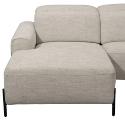 Hoekbank Dave links - elektrisch verstelbaar - stof Pure - lichtgrijs