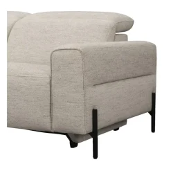 Hoekbank Dave links - elektrisch verstelbaar - stof Pure - lichtgrijs