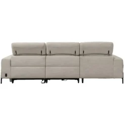 Hoekbank Dave links - elektrisch verstelbaar - stof Pure - lichtgrijs