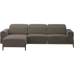 Hoekbank Dave links - elektrisch verstelbaar - stof Billy Joe - grijs