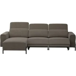 Hoekbank Dave links - elektrisch verstelbaar - stof Billy Joe - grijs