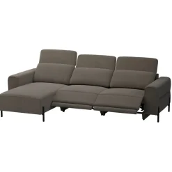 Hoekbank Dave links - elektrisch verstelbaar - stof Billy Joe - grijs