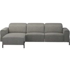 Hoekbank Dave links - elektrisch verstelbaar - stof Pure - grijs