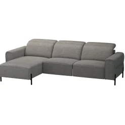 Hoekbank Dave links - elektrisch verstelbaar - stof Pure - grijs