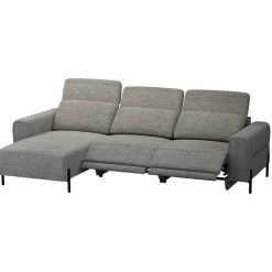 Hoekbank Dave links - elektrisch verstelbaar - stof Pure - grijs