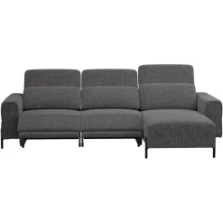 Hoekbank Dave rechts - elektrisch verstelbaar - stof Chacha - grijs