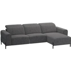 Hoekbank Dave rechts - elektrisch verstelbaar - stof Chacha - grijs