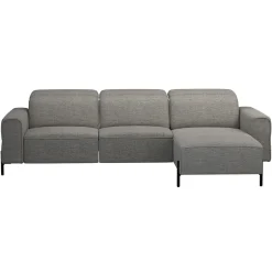 Hoekbank Dave rechts - elektrisch verstelbaar - stof Pure - grijs