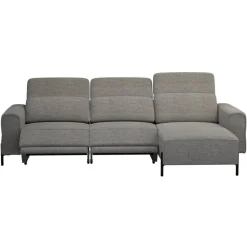 Hoekbank Dave rechts - elektrisch verstelbaar - stof Pure - grijs