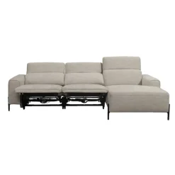 Hoekbank Dave rechts - elektrisch verstelbaar - lichtgrijs