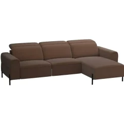 Hoekbank Dave rechts - elektrisch verstelbaar - stof Billy Joe - cognac