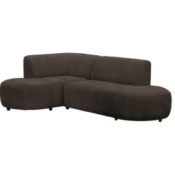 Hoekbank Luna links - stof Rebel - bruin