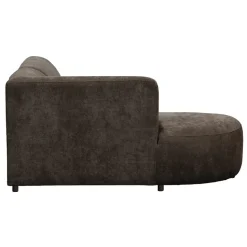 Hoekbank Luna links - stof Rebel - bruin