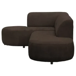 Hoekbank Luna links - stof Rebel - bruin